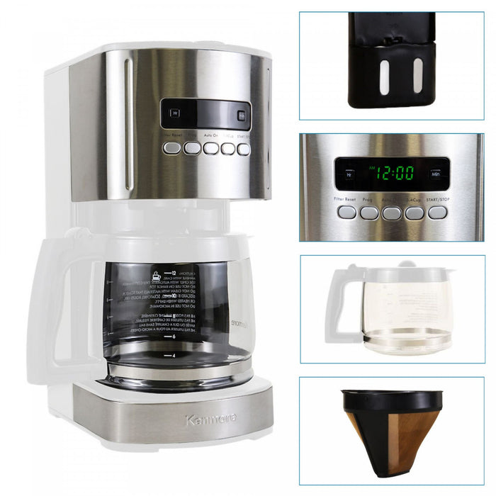 Cafetière programmable Kenmore de 12 tasses, blanche - KKCM12W