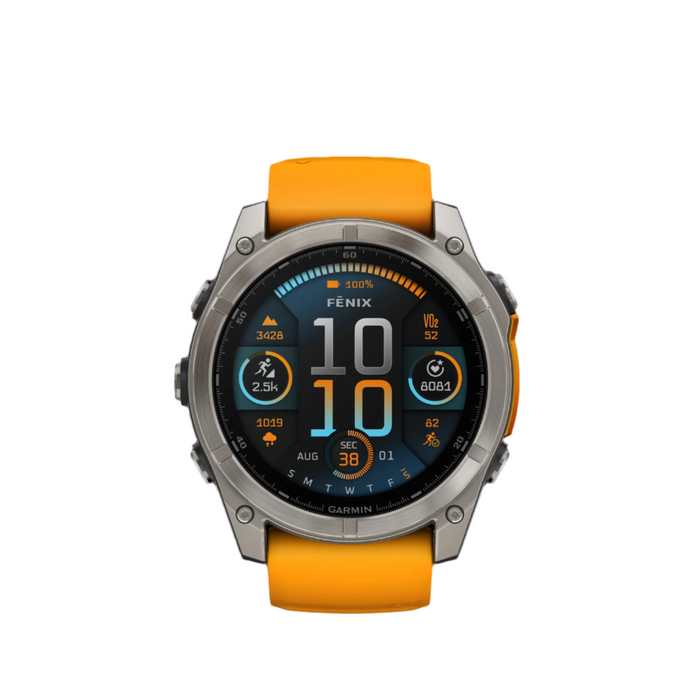  Titanium With Spark Orange/graphite Silicone Band