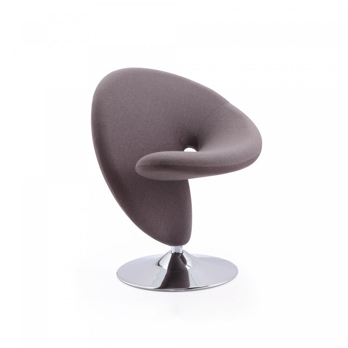 Fauteuil pivotant moderne en laine melangee Curl gris - Lot de 2