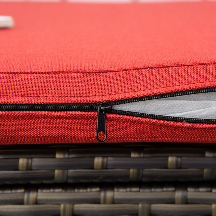 Outsunny Banc De Rangement En Osier Rangement De 27 Gallons, Rouge