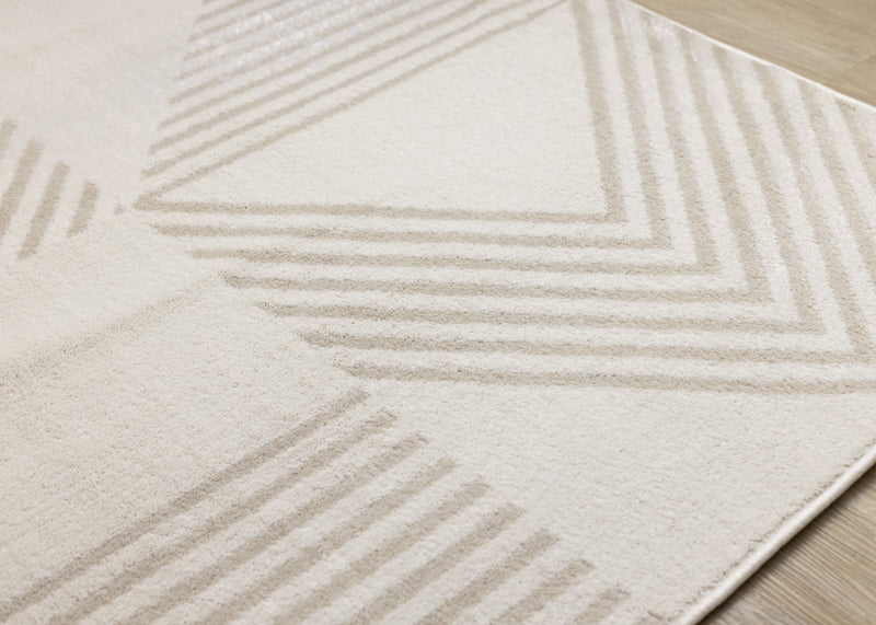 Carpette Hudson crème et beige à motif géométrique moderne - 7 pi 10 po x 10 pi 6 po