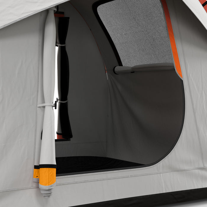 Outsunny Tente De Camping Pour Voiture Avec 3 Portes, Gris Et Orange
