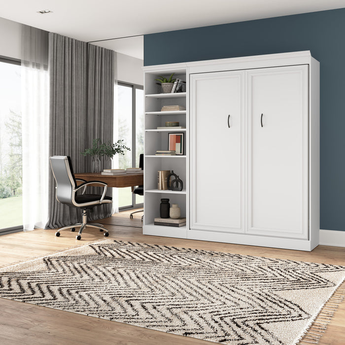 Lit double escamotable Versatile de Bestar avec organisateur de garde-robe (109 po [L]) - blanc