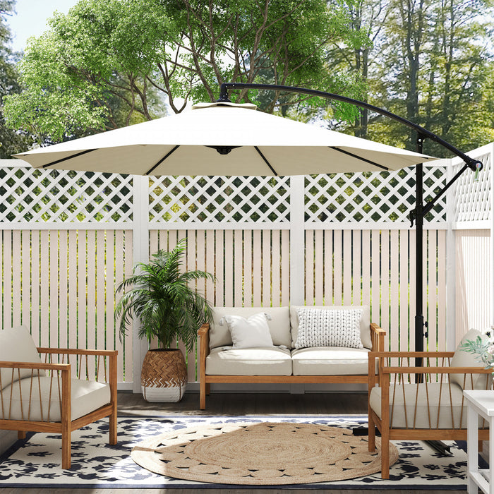 Outsunny Parasol De Patio Creme