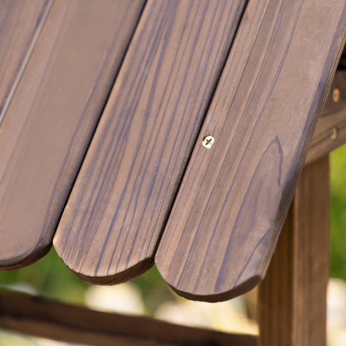 Outsunny Puits A Souhaits En Bois Pour Jardin, Jardiniere Exterieure Rustique Pour Plantes, Herbes Et Legumes, Brun Rustique