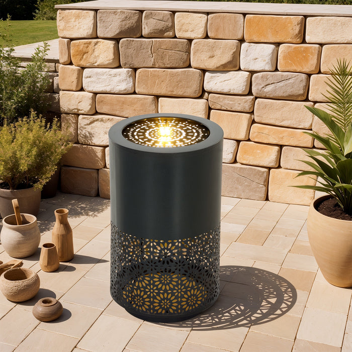 Outsunny Fontaine D'eau Avec Lumieres Led, Fontaine De Cascade De Jardin