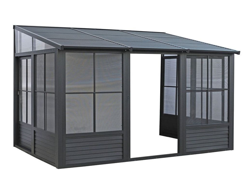 Florence - Solarium Mural 8x12 Toit Metal En Noir