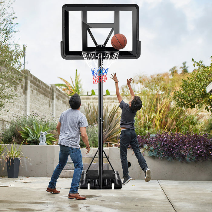 Support De Panier De Basket-ball Portable De Marque Costway Hauteur Reglable Avec Roues Arriere Incassables