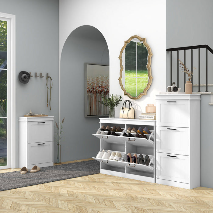HOMCOM Armoire a chaussures avec tiroirs rabattables et etagere reglable