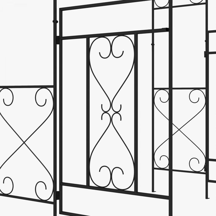 Outsunny Arche De Jardin En Metal De 7,6 Pi Avec Double Portail, Noir