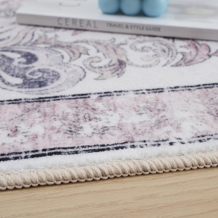 Aqua Primavera Tapis Lavable Et Antiderapant A Poils Ras 5'x7'