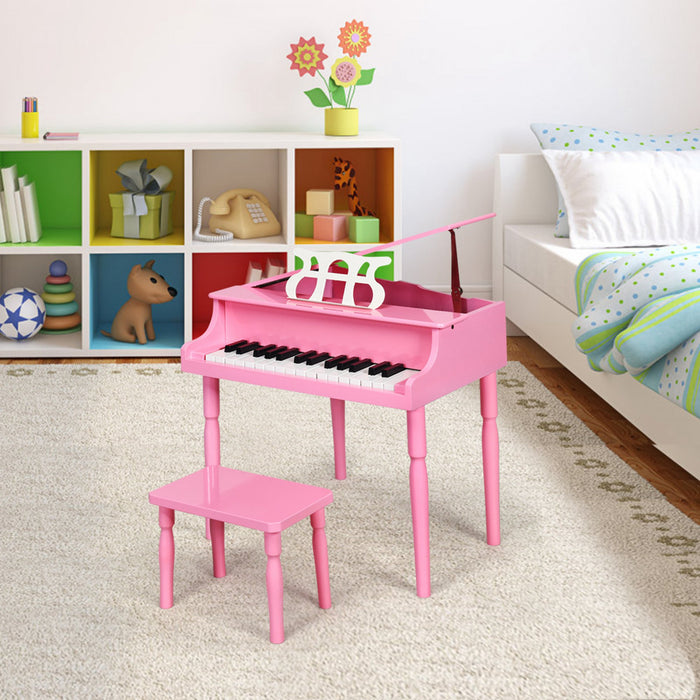 Costway Piano Classique 30 Touches en Bois avec Banc et Porte-Partition - Noir