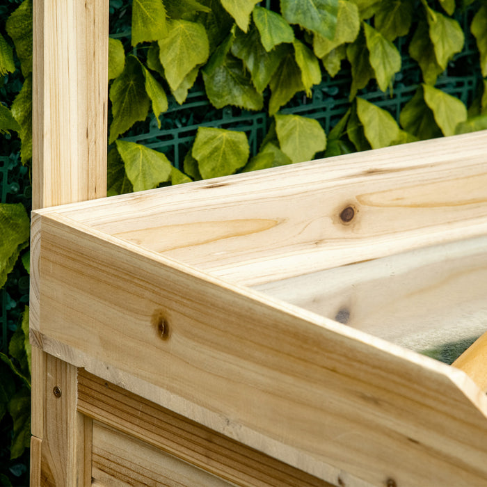 Outsunny Table Banc Jardin, Banc De Travail En Bois Avec Crochet