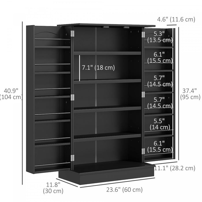 HOMCOM Armoire de rangement avec etageres a 5 niveaux, 12 etageres a epices