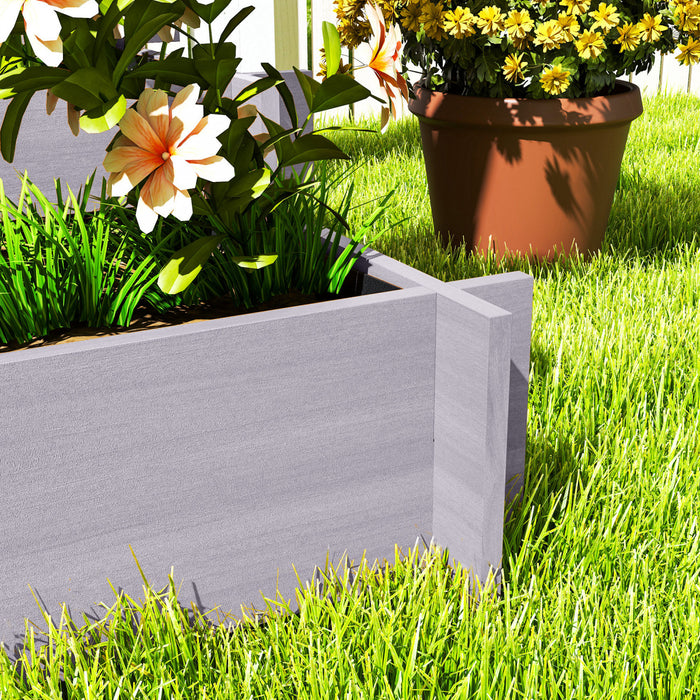 Outsunny Lit De Jardin Sureleve A 3 Niveaux Avec Treillis, Gris