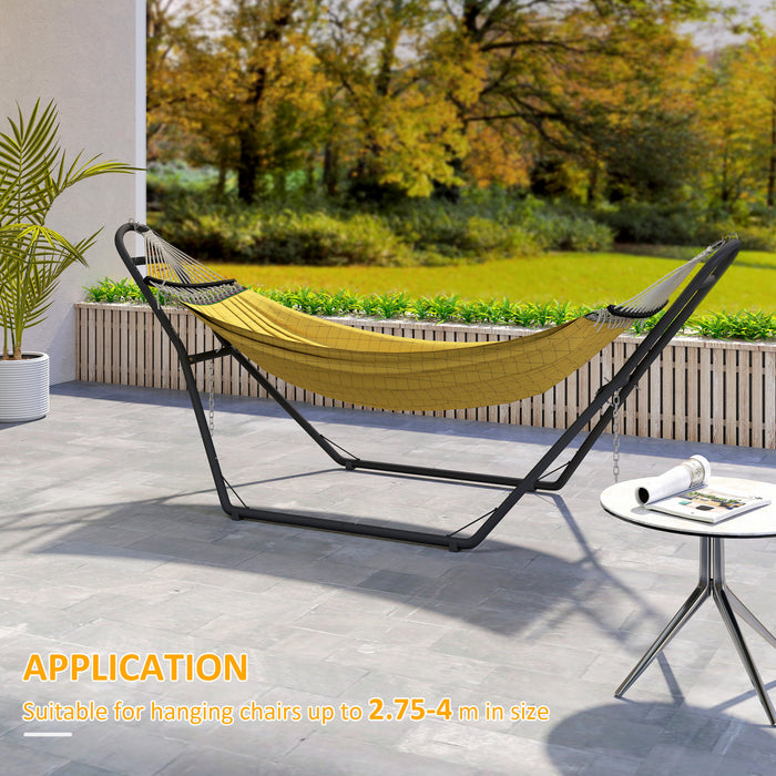 Outsunny Support de Hamac 2,7 m Hauteur Ajustable, Capacite 150 kg, Noir