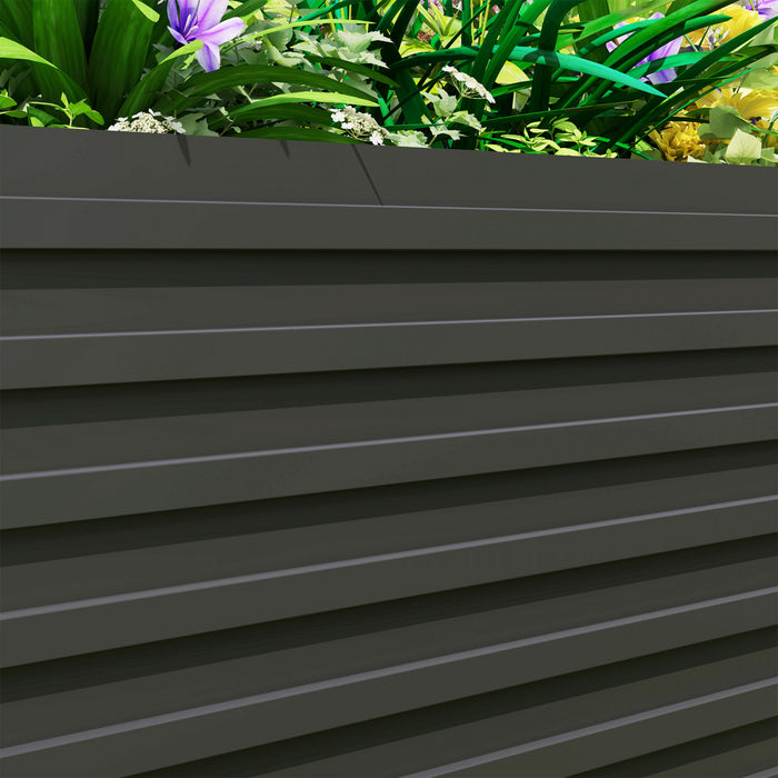 Outsunny Lit de jardin sureleve, jardiniere 8' x 4' x 2', gris fonce