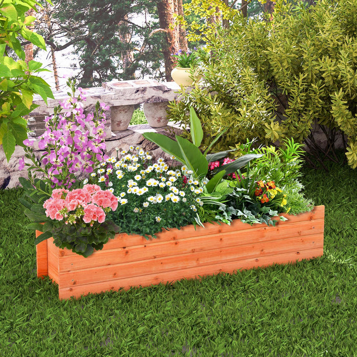 Boite De Planteur Rectangulaire En Bois De Lit De Jardin Eleve Costway Avec 2 Trous De Drainage En Exterieur