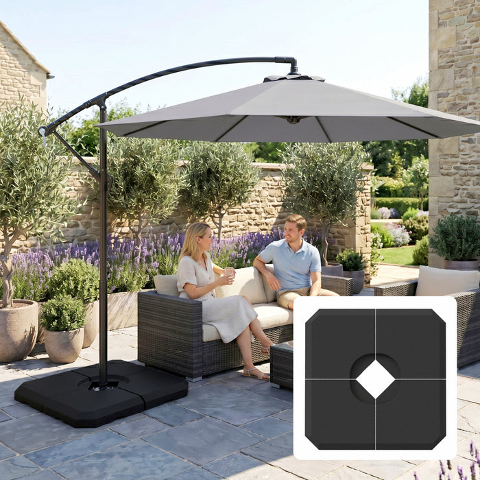 Outsunny, lot de 4 socles pour parasol, noir