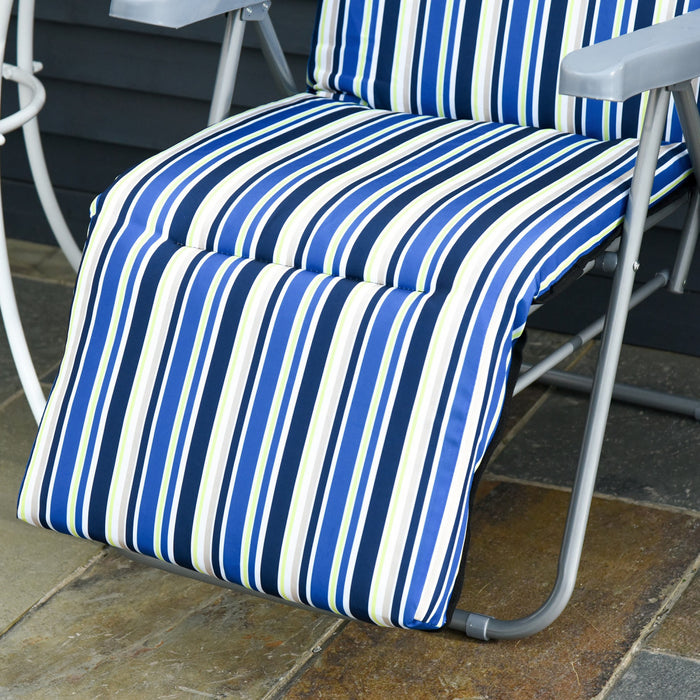 Outsunny Lot De 2 Chaises Longues De Jardin, Fauteuil Inclinable, Bleu