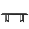 Table À Manger Ethan Avec Base En U, Bois Massif Et MDF, 95 Po De Large - Noir