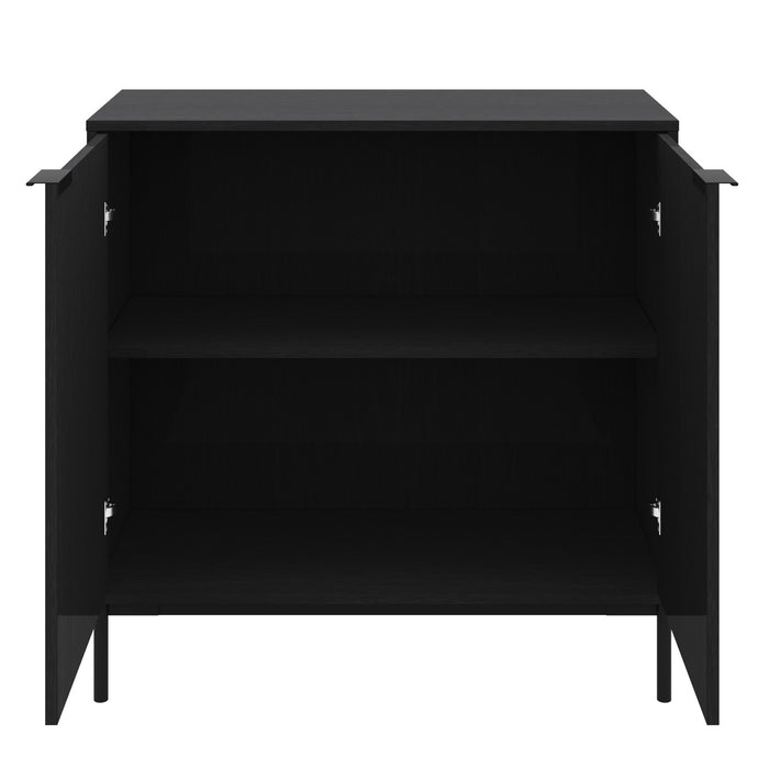 Armoire de rangement mince Nordika à 2 portes - noire