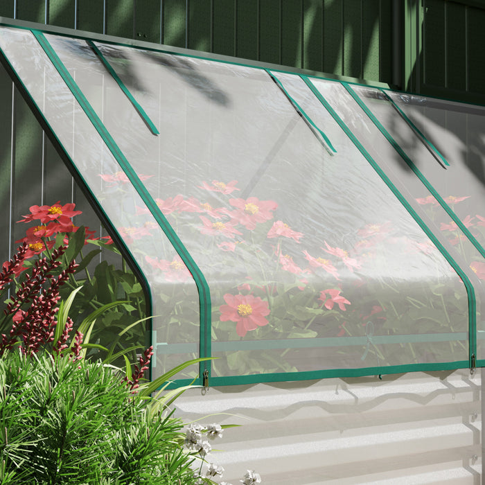 Outsunny Lit De Jardin Sureleve 6' X 3' Avec Serre, Transparent Et Argente