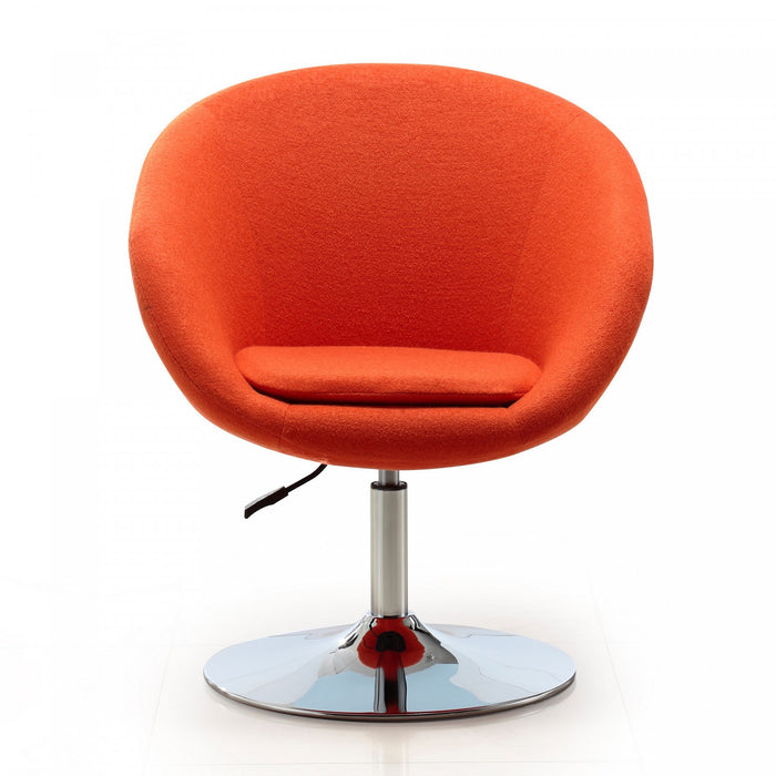 Fauteuil lounge pivotant moderne Hopper en tissu orange - Lot de 2