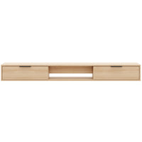  Meuble pour téléviseur mural mince Nordika de 72 po avec 2 armoires de rangement - chêne blond naturel