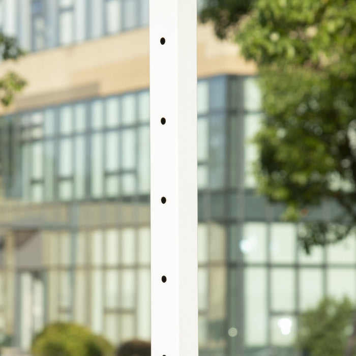 Soozier Panier De Basket Reglable Et Support Avec Panneau En Pvc Blanc