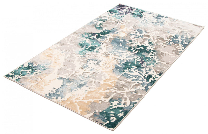 Carpette Aura bleu sarcelle - 5 pi 0 po x 8 pi 0 po