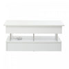 Nathan Lift-Top Coffee Table with LED Lighting,White | Nathan table basse relevable – table basse avec eclairage LED, blanc