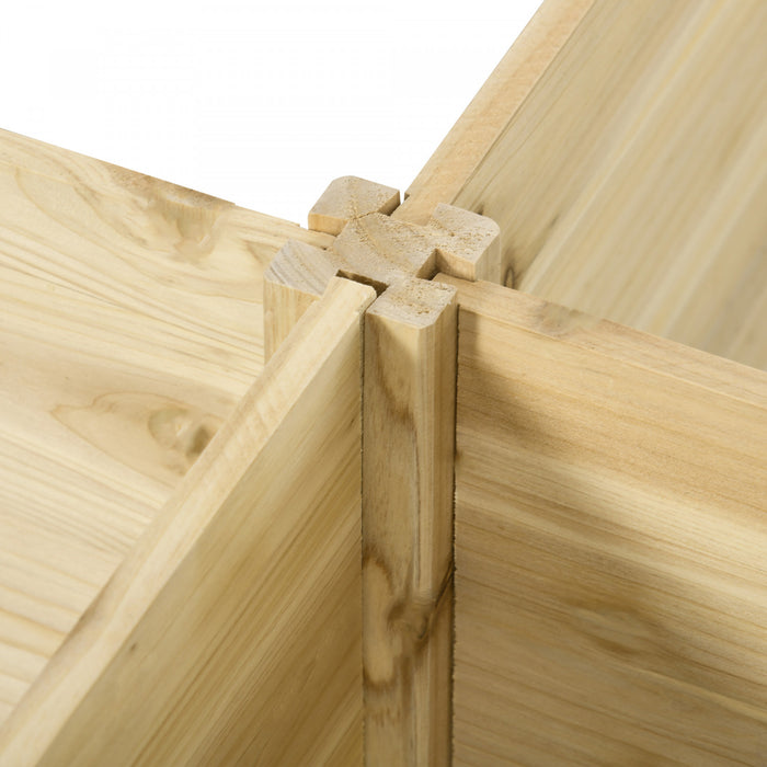 Outsunny Ensemble de plates-bandes surelevees a cinq boites, bois naturel