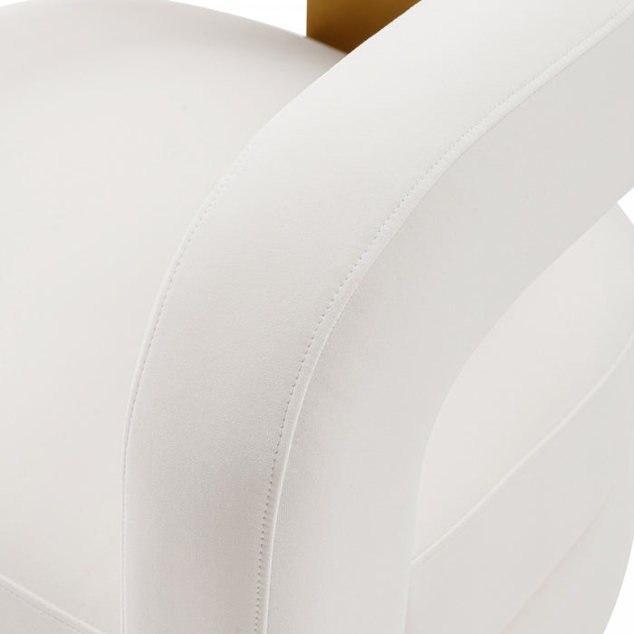 Fauteuil lounge moderne Amirah en velours blanc - Lot de 2