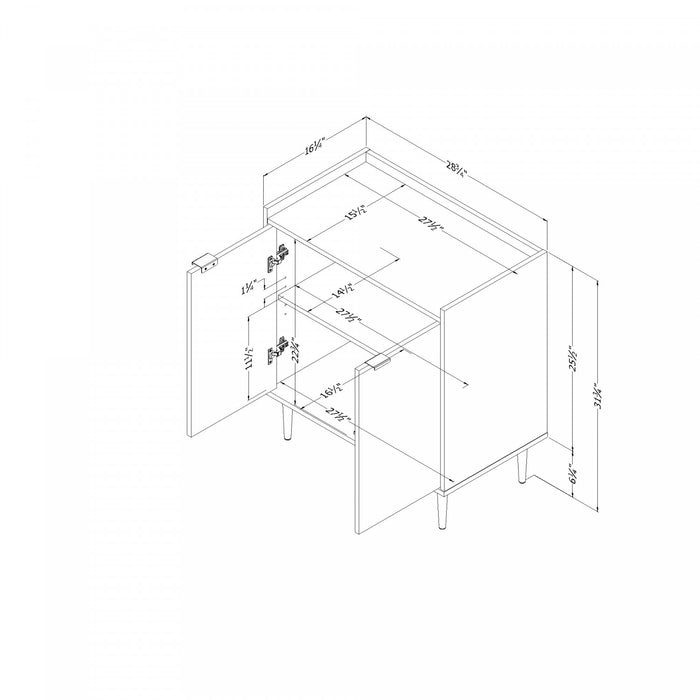 Armoire de rangement Maliza à 2 portes - imitation marbre Carrare