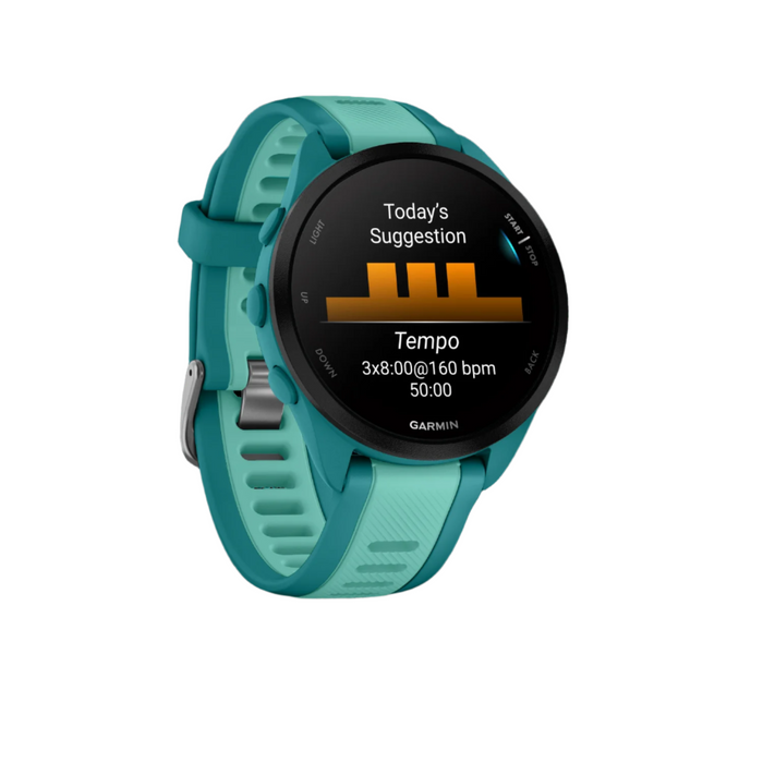 Garmin Forerunner® 165 Montre Gps Intelligente - Suivi De La Sante Avec Ecran Amoled - Turquoise/aqua
