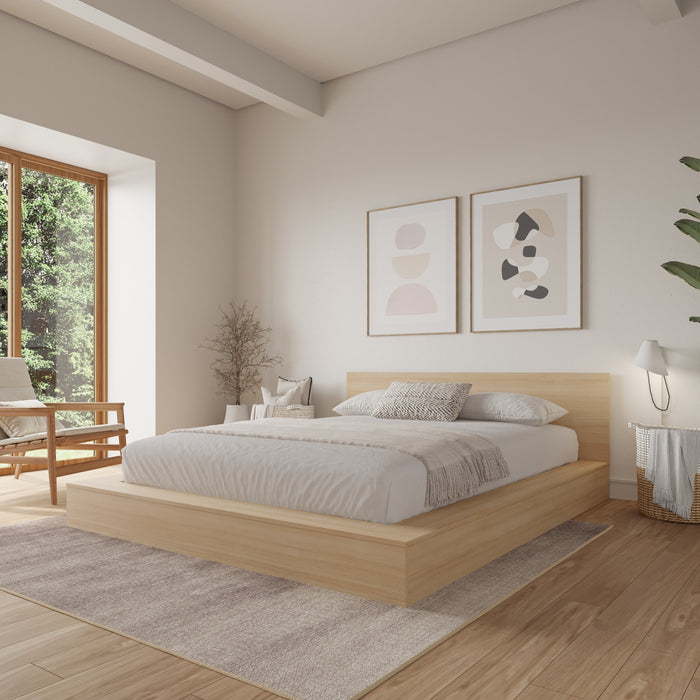 Kanso Lit a Plateforme Basse avec Tete de Lit