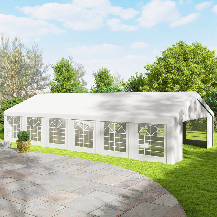 Outsunny Grande tente de reception 6 x 12 m avec 12 fenetres amovibles