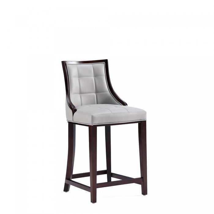 Tabouret de comptoir traditionnel en bois Fifth Avenue avec assise rembourree, gris clair - Lot de 2