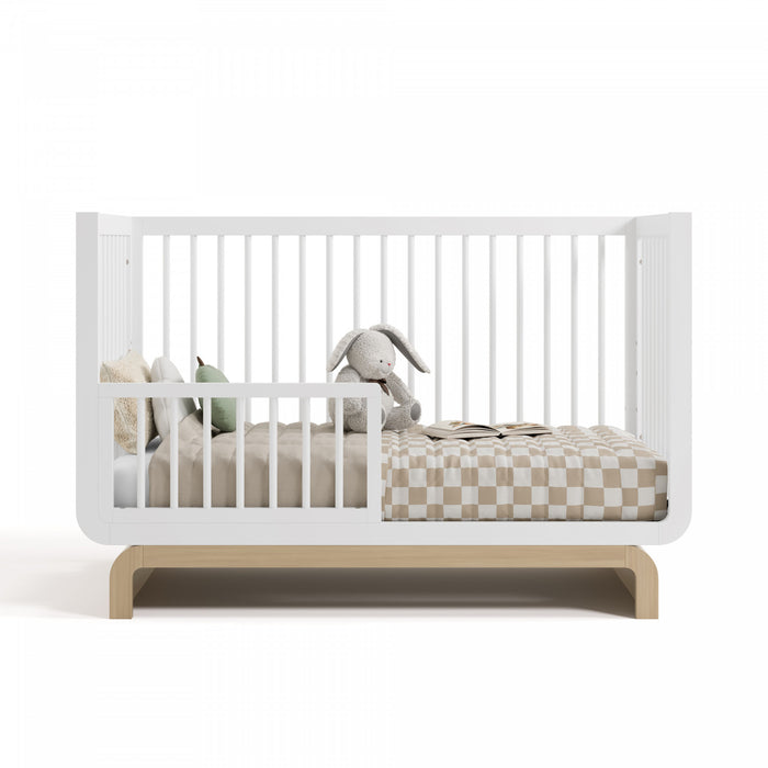 Storkcraft Santorini Lit de bebe convertible 5-en-1 - Blanc avec bois clair