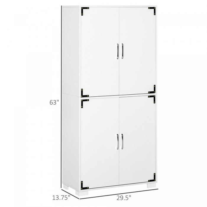 HOMCOM Armoire Rustique Bibliotheque 4 Etageres Blanc