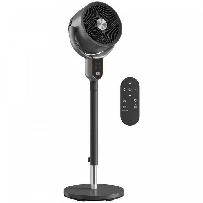 HOMCOM Ventilateur sur Pied 20 dB, Oscillation Automatique 70°+90°, 8 Vitesses