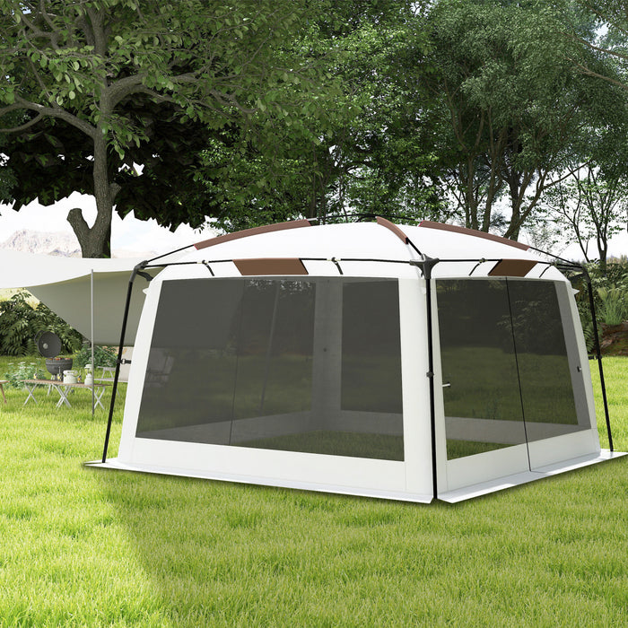 Outsunny Tente Moustiquaire, 12' X 12', Protection Uv50+, Blanc