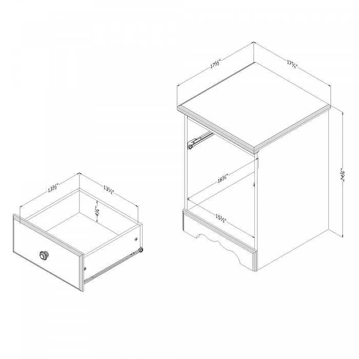 Table de nuit Summer Breeze - pin blanc