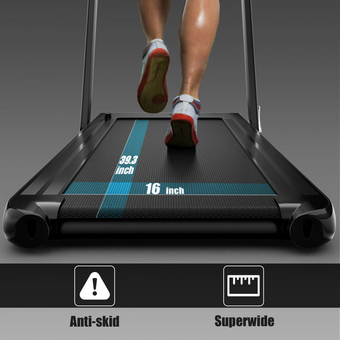 Tapis De Course Pliable 2 En 1 Superfit, Avec Haut-parleur, Telecommande Et Controle Via Application, Moteur 2,25 Hp, 2 Modes : Marche Et Course, Vitesse De 1 A 12 Km/h, Noir