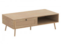 Table à café avec rangement - apparence de bois naturel