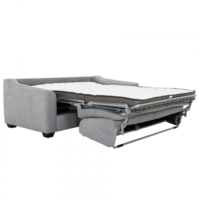 Luca 78 po. Canape-lit euro en tissu avec matelas mousse memoire - Gris