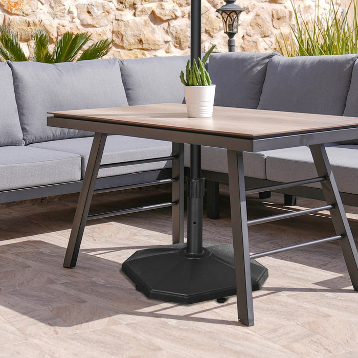 Outsunny Support de parasol en beton 48lbs pour jardin terrasse gris noir