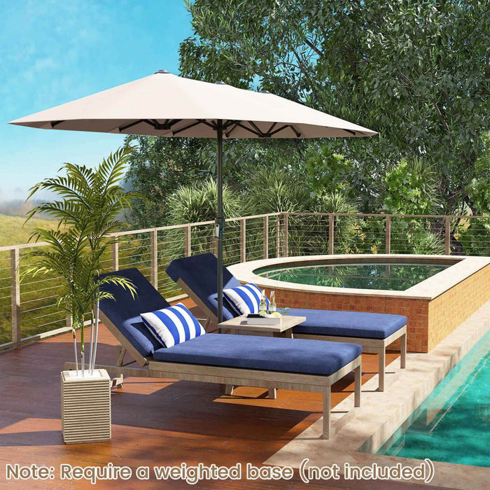 Costway Grand parasol de patio de 13 pieds, parasol de table double face pour jardin beige