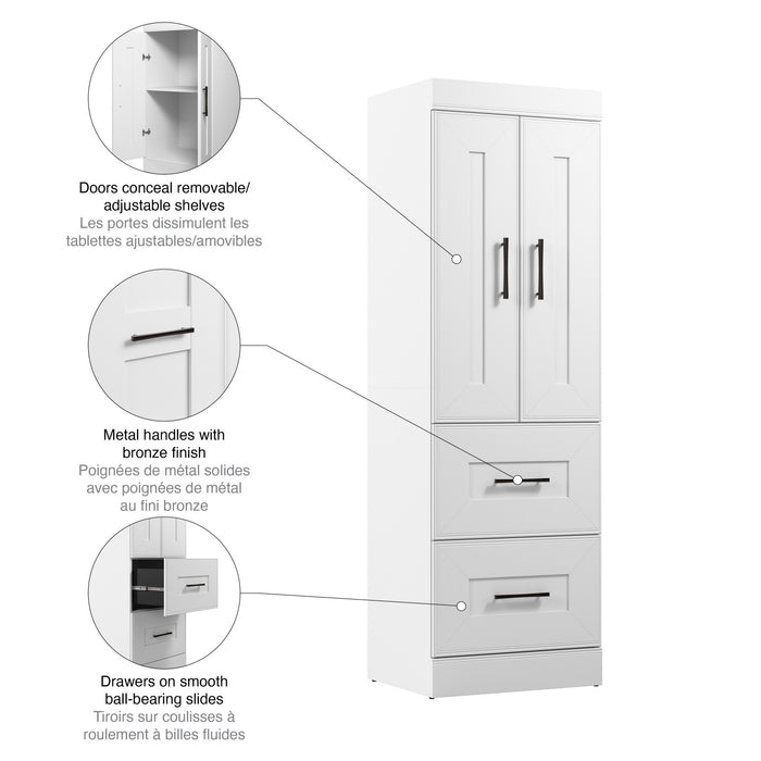 Garde-robe Edge de Bestar de 25 po (L) - blanche